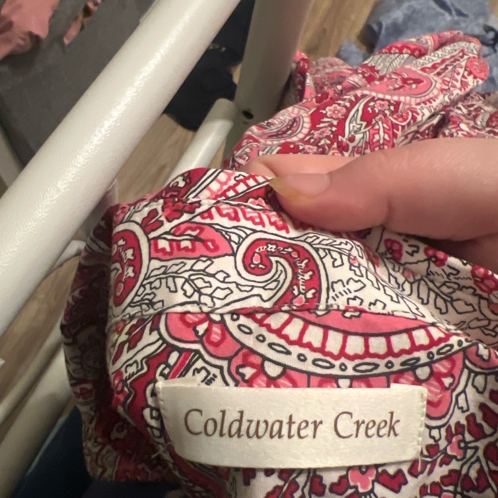Coldwater Creek Red and White Paisley Scarf